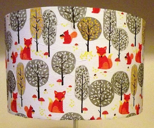 Orange fox lampshade squirrel - fox,